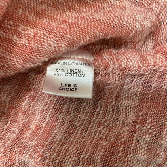 Flax Pink Linen Blend Top Size S - Picture 4 of 5